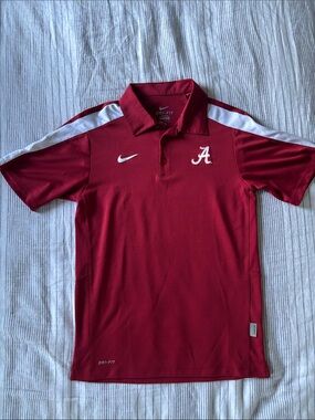 Alabama Nike Crimson & White Dri-FIT Polo Men’s XS (Home Game Shirt)
